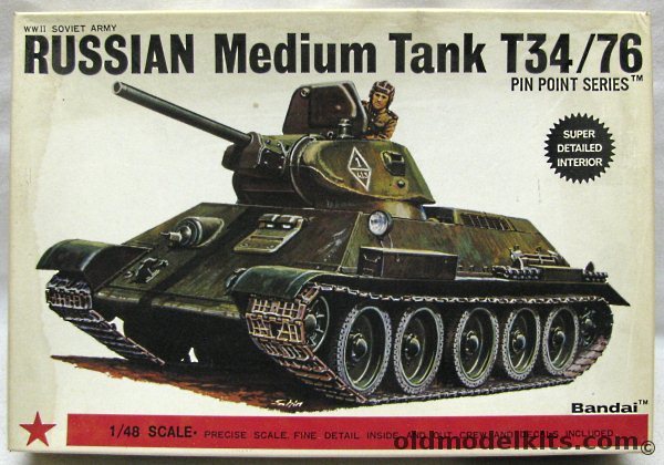 Bandai 1/48 T-34/76 Soviet Tank - (T34), 8373 plastic model kit